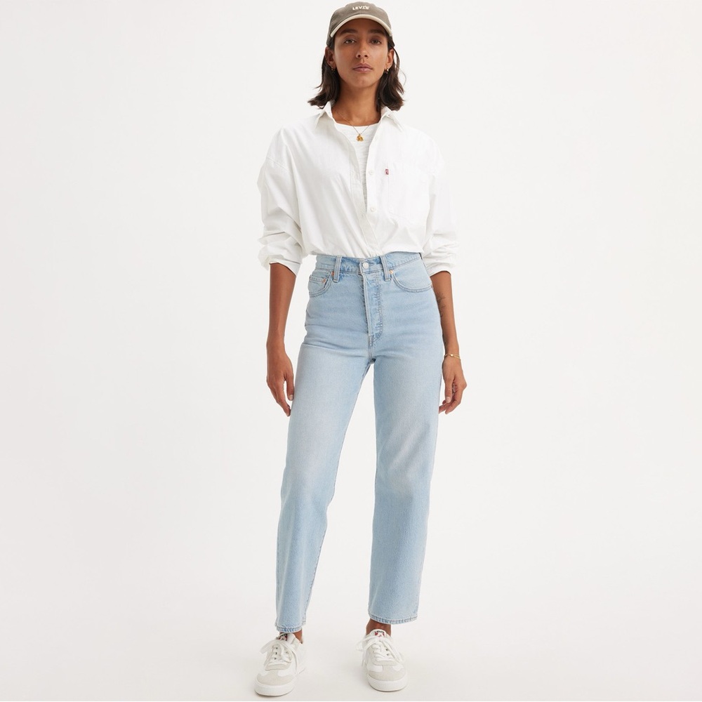 Levi’s Women's Ribcage Straight Ankle Performance Cool Jeans- Blue Popsicle